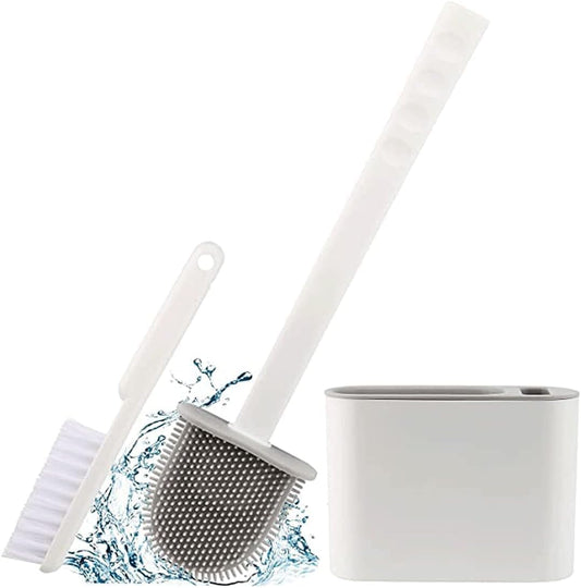 Wall Mounted Silicone Toilet Brush Set – Hygienic Quick-Dry Toilet Cleaning Kit