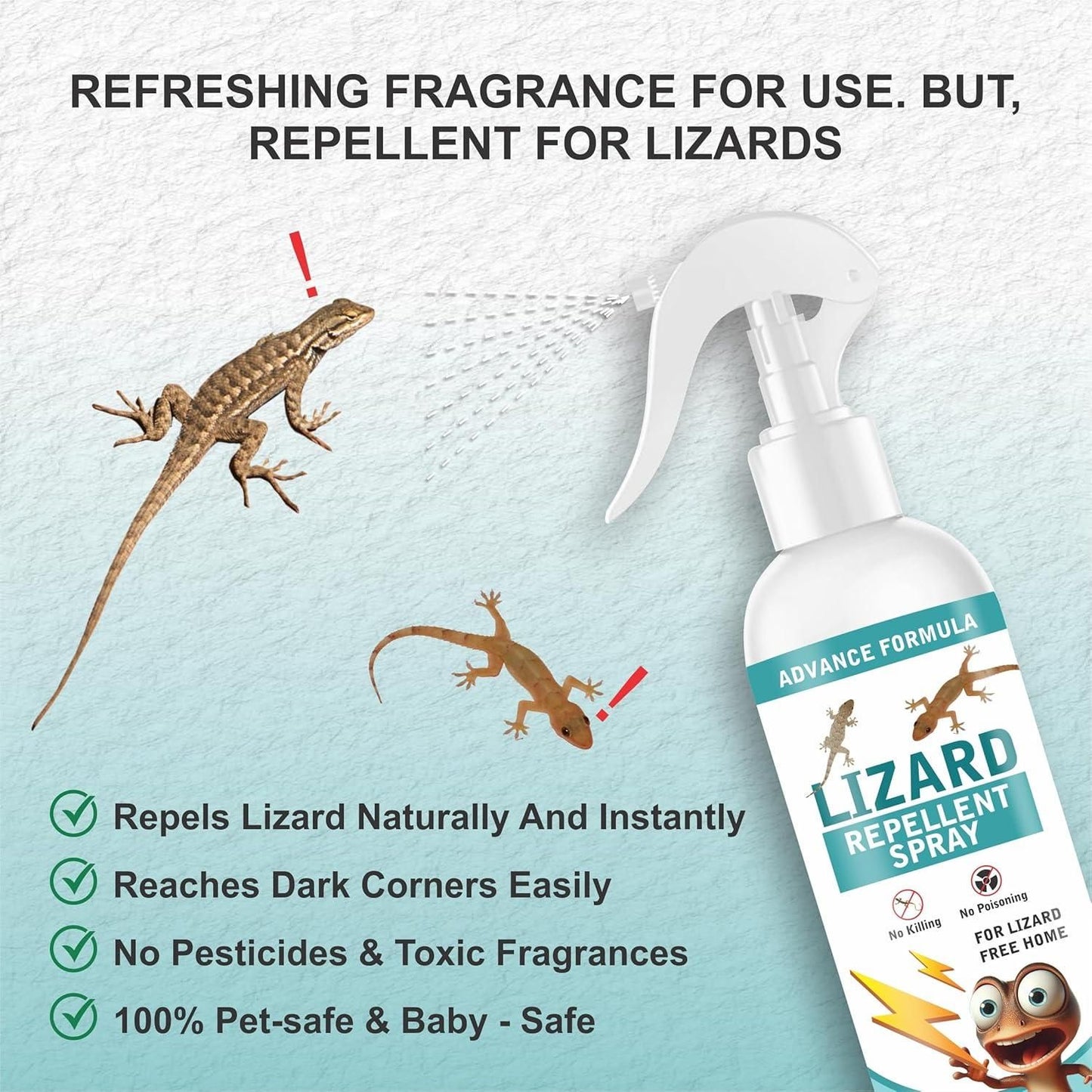Lizard Repellent Home Spray – Cedarwood Scent Pest Control (250ML × Pack of 2) | Safe Indoor Liquid Formula