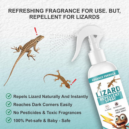 Lizard Repellent Home Spray – Cedarwood Scent Pest Control (250ML × Pack of 2) | Safe Indoor Liquid Formula