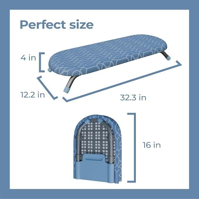 Compact & Foldable Mini Ironing Stand with Heat-Resistant Cover