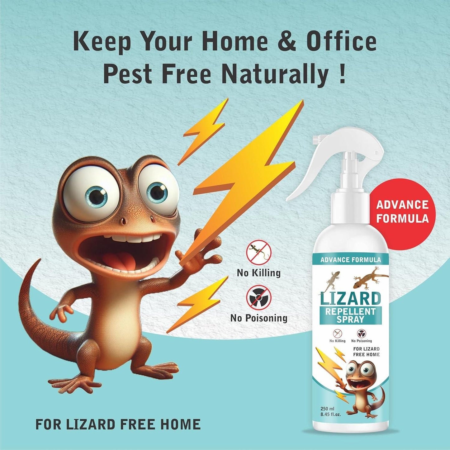 Lizard Repellent Home Spray – Cedarwood Scent Pest Control (250ML × Pack of 2) | Safe Indoor Liquid Formula