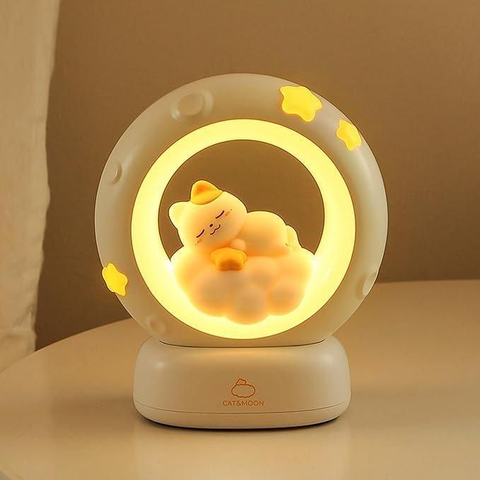 Cat Moon LED Night Lamp