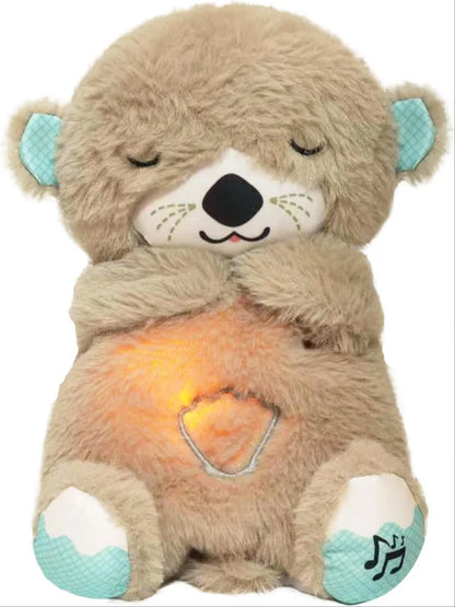 Baby Breathing Bear Baby Sound Machine Breathing Otter, Baby Soothing Otter Baby Snuggle Otter