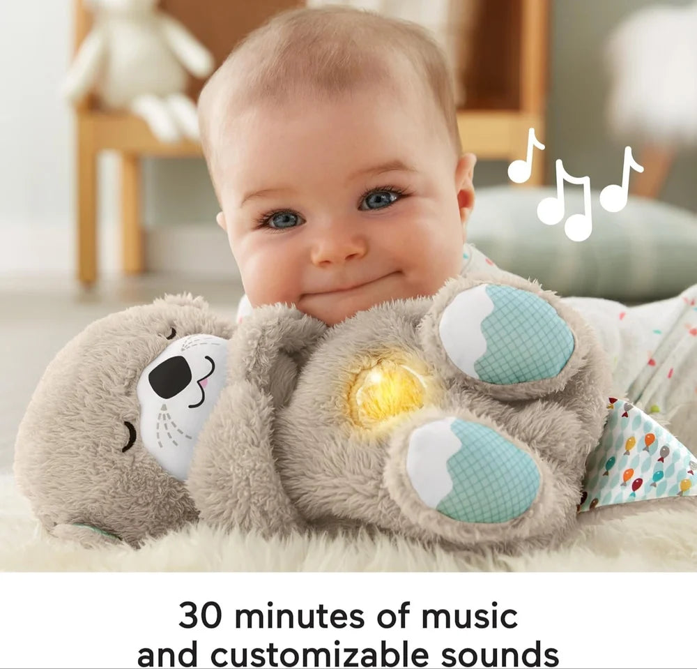 Baby Breathing Bear Baby Sound Machine Breathing Otter, Baby Soothing Otter Baby Snuggle Otter