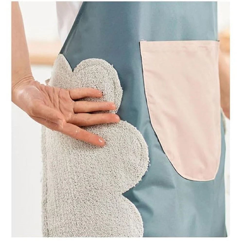 Waterproof Kitchen Pocket Apron Oil proof Kitchen Apron Cooking Apron With Pocket Hand Wiping