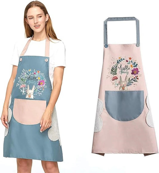 Waterproof Kitchen Pocket Apron Oil proof Kitchen Apron Cooking Apron With Pocket Hand Wiping