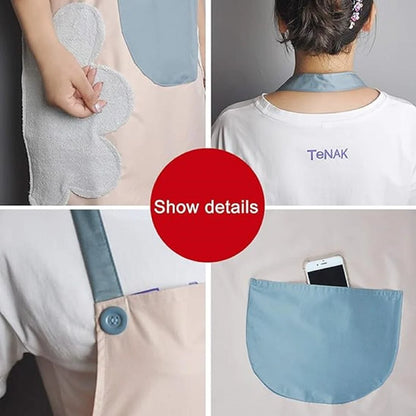 Waterproof Kitchen Pocket Apron Oil proof Kitchen Apron Cooking Apron With Pocket Hand Wiping