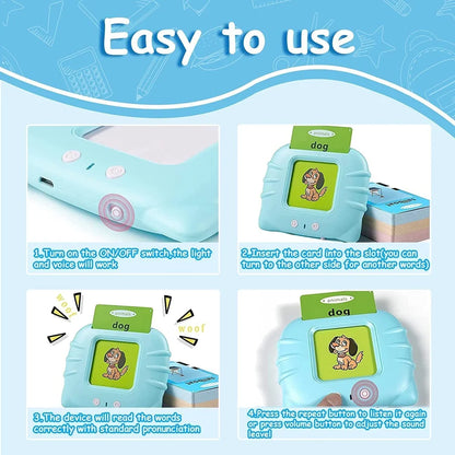 New Picks Talking Flash Card Reader , Rechargeable Educational Learning Talking Flash Cards for Kids