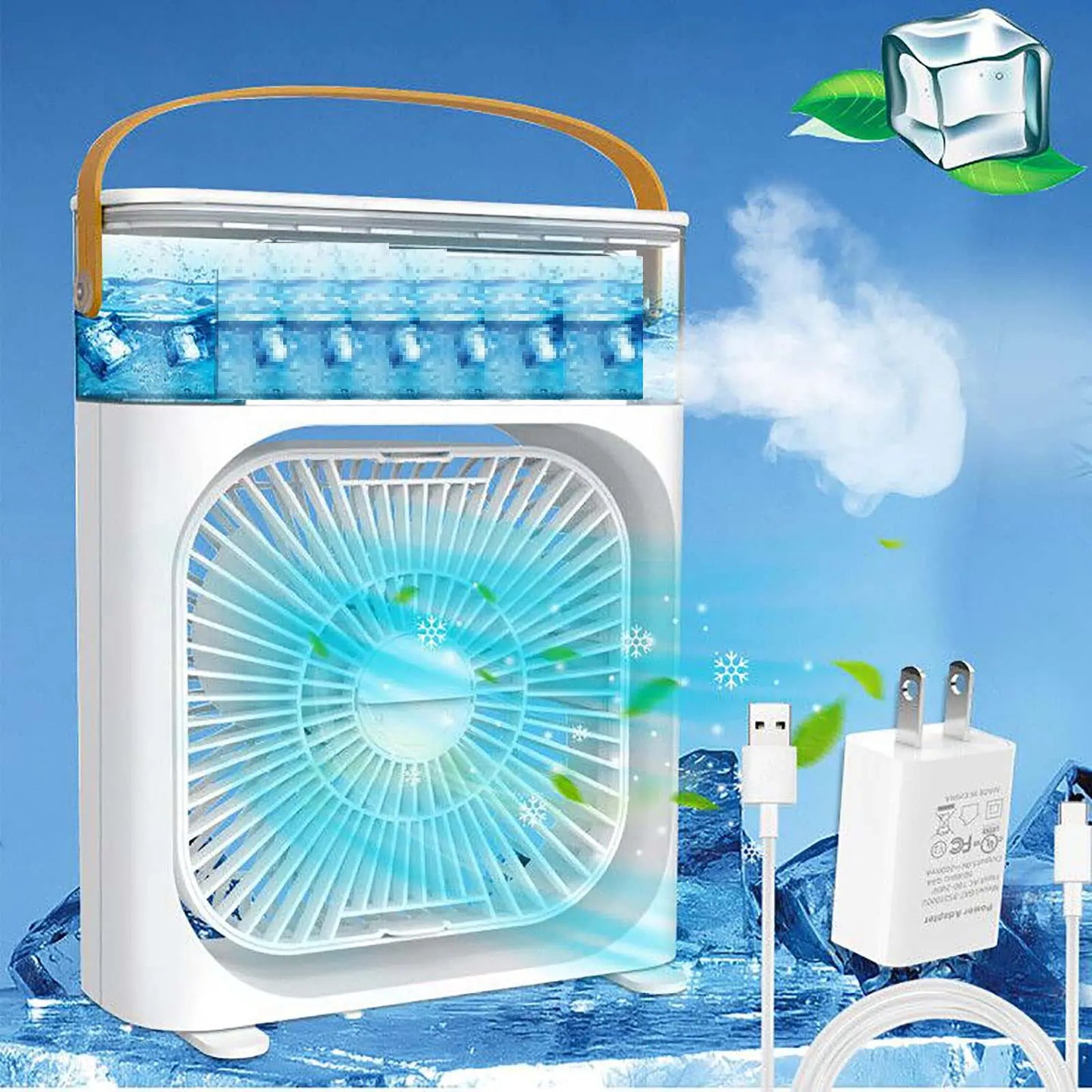 Newpicks Mini Air Cooler fan | USB Electric Fan |Personal 3 Speeds Evaporative Air Cooler Small Spray Mist Desk Fan