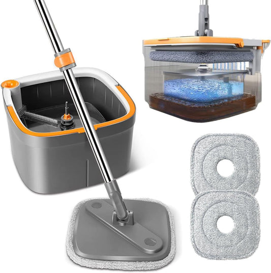 Dynamic M16 Spin Mop and Bucket Set | Bucket Mop ( 2 Microfiber Pad )
