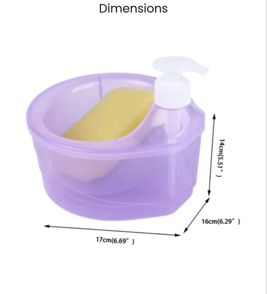 Double Layer 2 in 1 Liquid soap Dispenser with Pump and Sponge