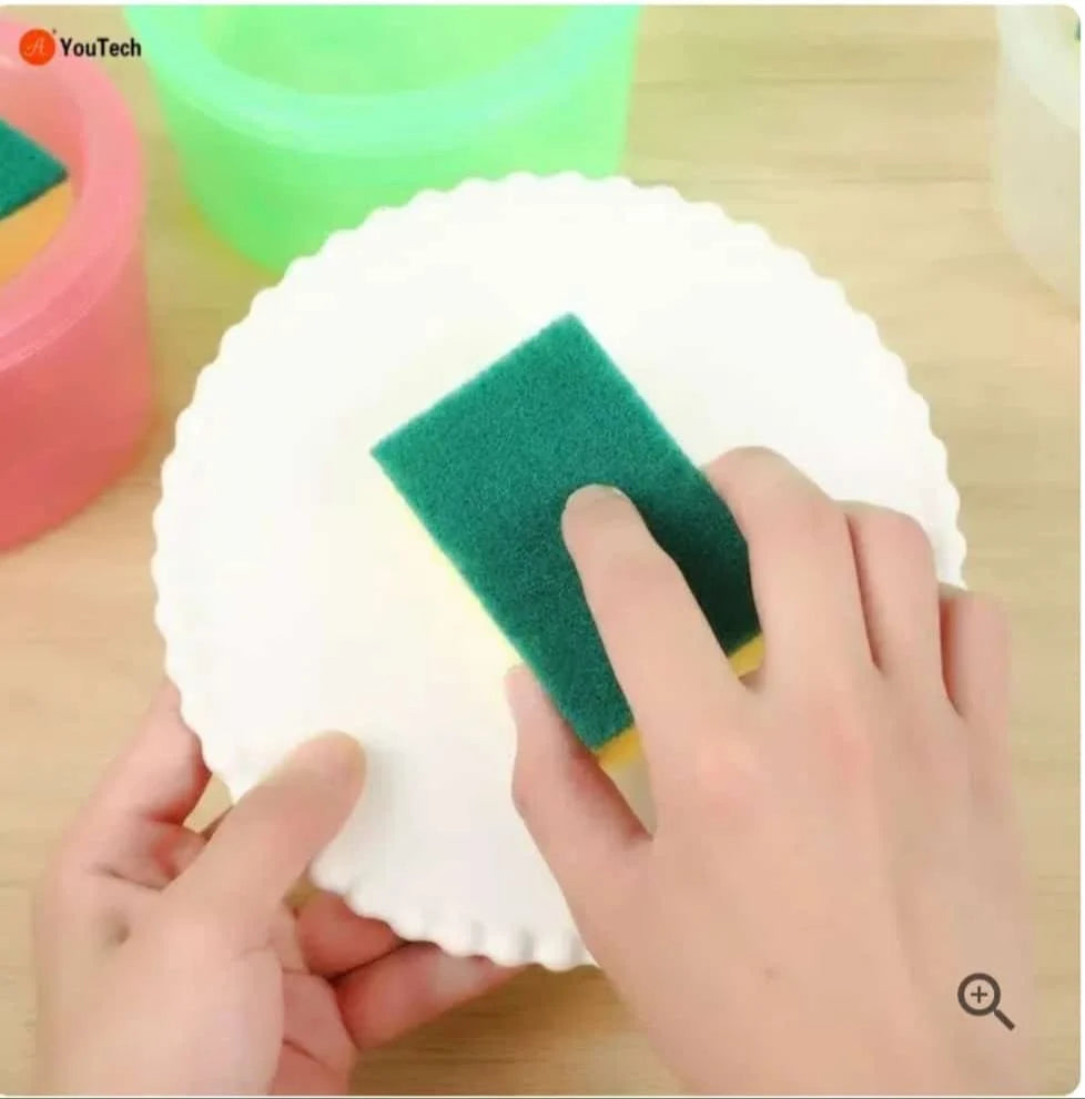 Double Layer 2 in 1 Liquid soap Dispenser with Pump and Sponge